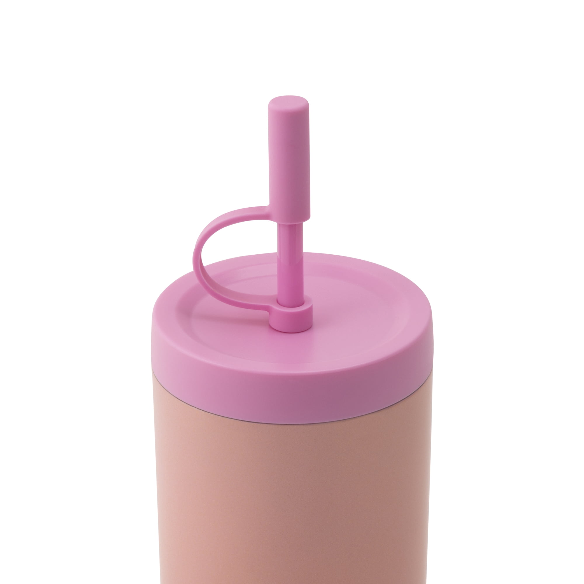 Thyme & Table 24oz Stainless Steel Auden Tumbler with Straw, Rose Ombre Shimmer