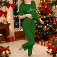 thumbnail image 6 of asdoklhq Christmas Pajamas for Women 3PCS Women's Home Casual Pants Short Sleeves Tops and Shorts Pajamas Set Green M, 6 of 8