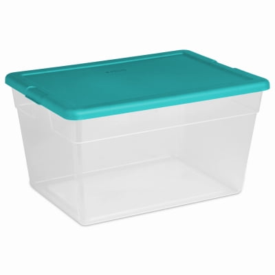 Storage Box, See-Thru With Sea Green Lid, 56-Qt. - Walmart.com