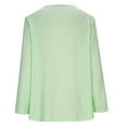 thumbnail image 7 of Lenpel Women's Plus Size Tops Long Sleeve V Neck Pleated Textured T Shirts Loose Tunic Tees Dressy Casual Blouses(Green,3X-Large), 7 of 7