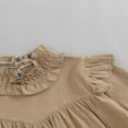 thumbnail image 4 of Toddler Kids Baby Girls Autumn Clothes Casual Ruffle Long Sleeve Dress Solid Color Loose Midi Dresses Outfits, 4 of 6