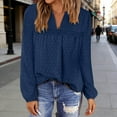 thumbnail image 2 of BLVB Boho Tops for Women V Neck Chiffon Blouses Flowy Dressy Casual Lace Womens Long Sleeve Shirts Trendy Clothes, 2 of 7