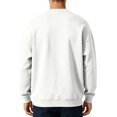 thumbnail image 5 of Unisex Crew Neck Long Sleeve Solid Sweatshirt Oversized Casual Pullover Comfortable Basic Top for Fall Winter Everyday Wear and Weekend Outings White 3XL, 5 of 8