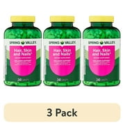 (3 pack) Spring Valley Hair, Skin & Nails Dietary Supplement Caplets, 240 Count