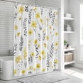 thumbnail image 5 of Polyester Fabric Yellow Spring Floral Shower Curtain, Flowers Botanical Elegant Pastoral Waterproof Bathtub Curtain Bathroom Decor Set with Hooks 66 x 72 Inches, 5 of 6