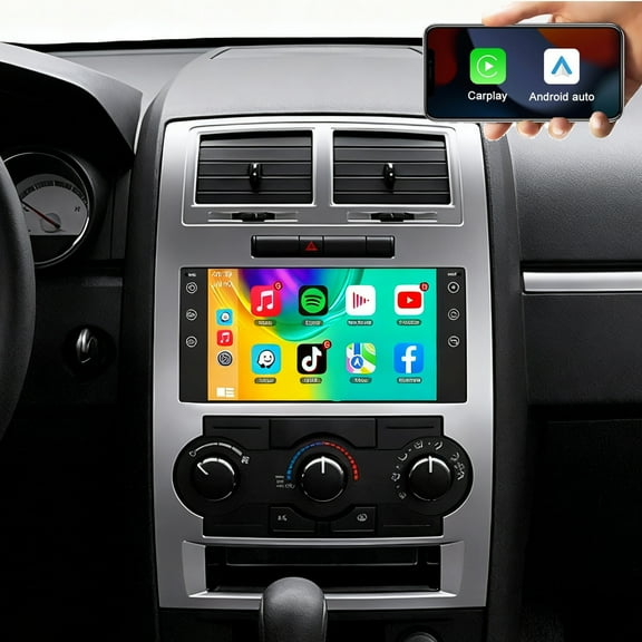 Gsuatey Double Din Car Stereo Radio for Dodge Charger 2007-2010, 7" Touch Screen Head Unit Car Stereo w/Wireless Carplay Android Auto GPS Bluetooth WiFi FM RDS SWC Backup Camera
