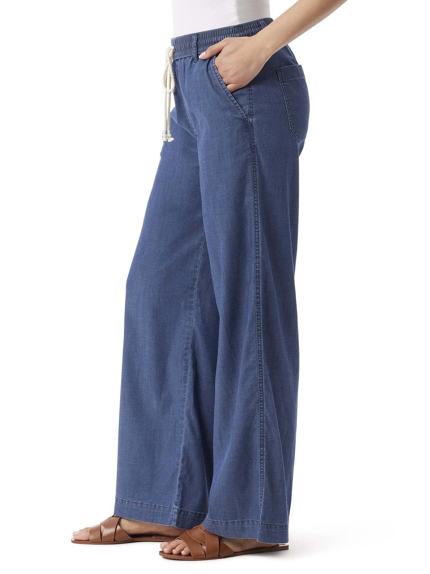 Gloria Vanderbilt Swan Series Women's Soft Drape Wide Leg Pull On Jeans 30" Inseam, Sizes 6-18