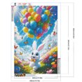 thumbnail image 2 of Pintura de diamante 5D DIY, kit de conejo con globo de taladro redondo completo, decoración del hogar, 40x60cm, 2 of 9