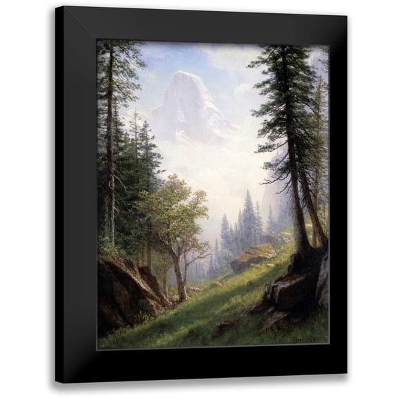 Bierstadt, Albert 12x14 Black Modern Framed Museum Art Print Titled - Among the Bernese Alps