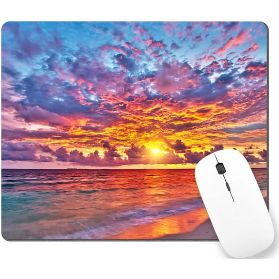 Gaming Mouse Pad, Sunset Ocean Waves Rectangular Mouse Pad, Non-Slip Rubber MousePads for Office Home Laptop, 9""x8""x0.12"" Inch, WMJMP2422