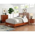thumbnail image 2 of Alpine Furniture Flynn Queen Wood Bed with Slat Back Headboard in Acorn (Brown), 2 of 7