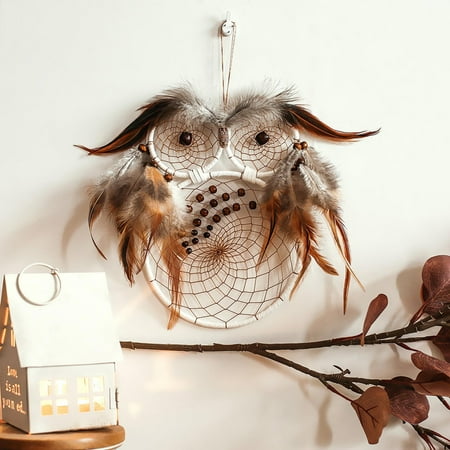 

loopsun Owl Pendant Boys Room Pendant Feather Art Gift Retro