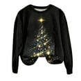 thumbnail image 6 of Kaprioy Womens Cute Christmas Sweatshirts Long Sleeve Tops Pullover Sweatshirts Trendy Christmas Tree Graphic Holiday Crewneck Fall Fashion Clothing Yellow, S, 6 of 6
