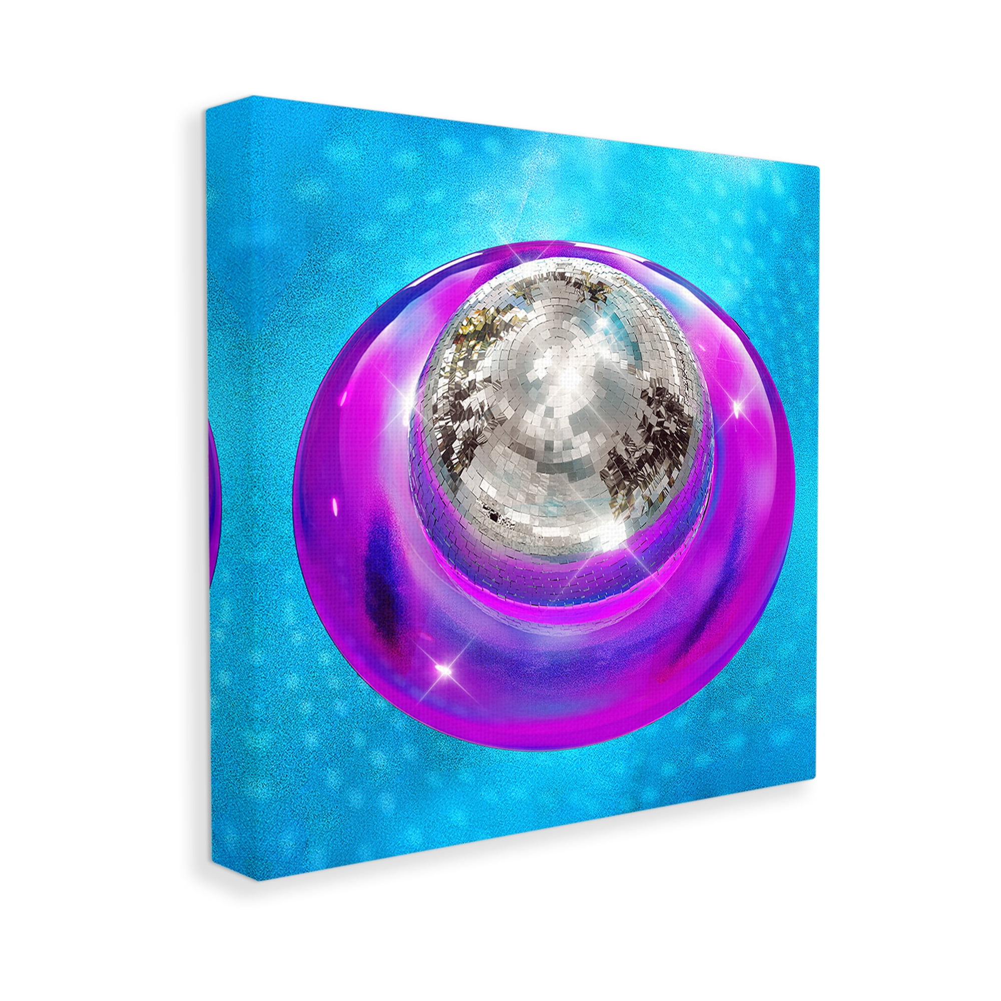 Stupell Industries Disco Ball in Pool Abstract Painting Gallery Wrapped Canvas Art Print Wall Art, 30 x 30