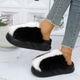 thumbnail image 4 of Fesfesfes Womens Winter Slippers Cozy Fleece Lined Indoor House Shoes Soft Plush Comfortable Thick Sole Slip On Home Footwear Warm Lazy Non Slip Shoes(Black,42(US:9)), 4 of 8