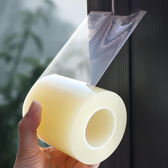 Window Sealing Tape, Window AC Insulation Air Conditioner Seal Around Frame, 3 inch X 65.5 FT, Blocker for Cold Heat Air, Waterproof Tape for Repair, Heavy Duty No Residue (Clear)