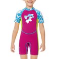 thumbnail image 1 of Soidarity Bañador de una pieza para niños de 2,5 MM, traje de baño de manga corta con protección solar para mantener el calor, traje de Surf para Deportes acuáticos rojo púrpura XXL, 1 of 1