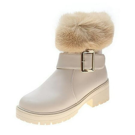 

jsaierl Women Soft Comfortable And Breathable Retro Shoes Thick Heel Boots