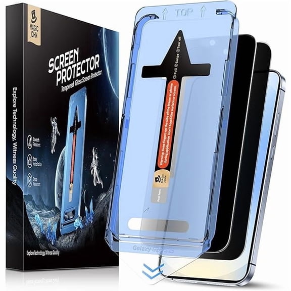 2 Pack for Samsung Galaxy S25 6.2inch Privacy Tempered Glass Screen Protector, Bubble Free, Easy Installation, Auto Dust-Elimination