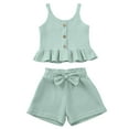 thumbnail image 2 of 3T Girl Clothes Summer Clothes Toddler Baby Girl Summer Clothes Bow Butterfly Sleeveless Tank Top Shorts Set Cute Infant Girls Spring Outfits, 2 of 9