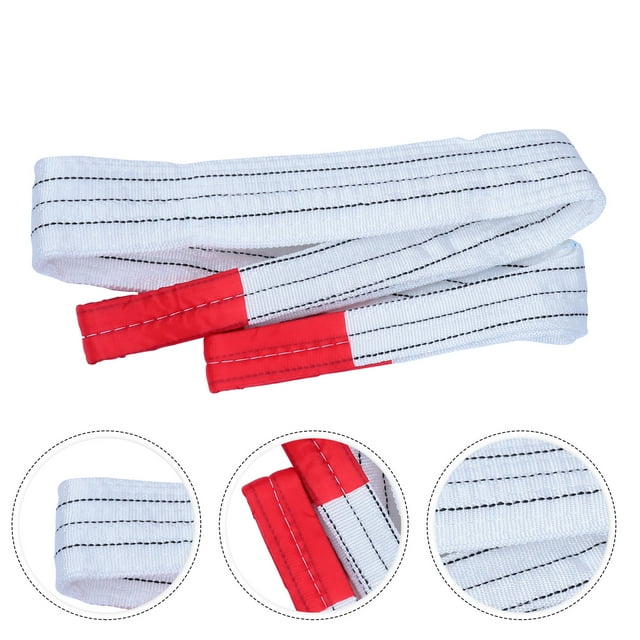 FONDOTIN 2 Pcs Sangle de Levage Blanche en Fibre de Polypropylène Robuste pour Grue
