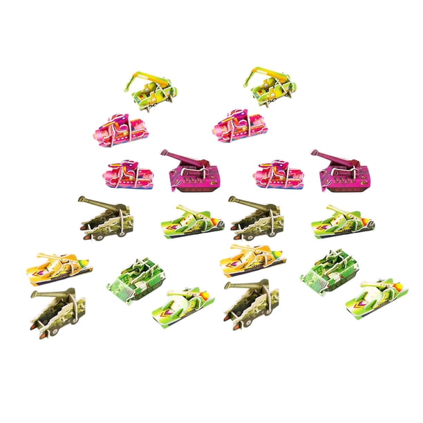 Paquete de 2 rompecabezas 3D Actividades de aprendizaje Juguetes STEM Rompecabezas de combinación de formas Temático 3D Tanques