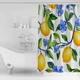 thumbnail image 4 of Extra Long Shower Curtain 72x84 Inch, Yellow Lemon Shower Curtain Waterproof Bathroom Decor Blue Flower Botanical Blossom Motif Spring Fabric Bath Curtain Set Accessories with Hooks, 4 of 6