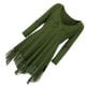thumbnail image 4 of Vestido corto de empalme de encaje de talla grande para mujer Blusa de manga larga sexy Top informal de trabajo Vogacara AP1427-13B, 4 of 7