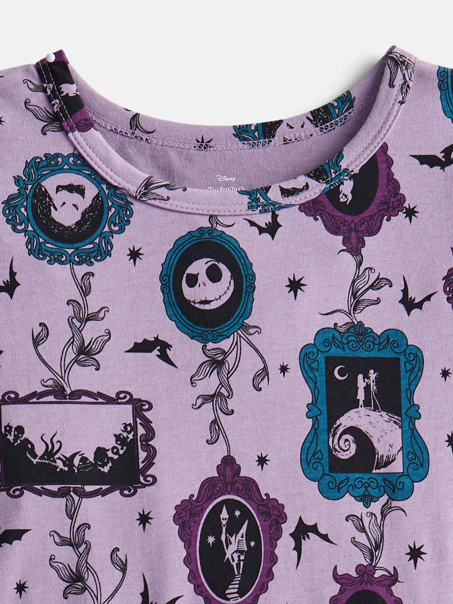 The Nightmare Before Christmas Girls Print Skater Dress with Short Sleeves, Sizes 4-12
