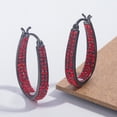 thumbnail image 2 of Crystal Hoop Earrings for Women Sparkling Crystal Oval Hoop Earrings Jewelry Gifts, 2 of 5
