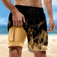 thumbnail image 2 of Mens Swim Shorts Summer Casual Double Layer Pants Fashion Versatile Casual Printed Shorts Mens Beach Shorts, 2 of 4