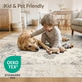 thumbnail image 4 of ODIKA Beige Distressed Dining Scroll Traditional Ornate Neutral Cream for Great Room, Indoor Open Concept, Large Living Low Profile Flatwoven, 4 of 7