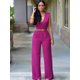 thumbnail image 1 of Ropa informal de verano de talle alto y color liso para mujer, pantalones ajustados sexis sin mangas con escote en V estilo europeo y americano, 1 of 6