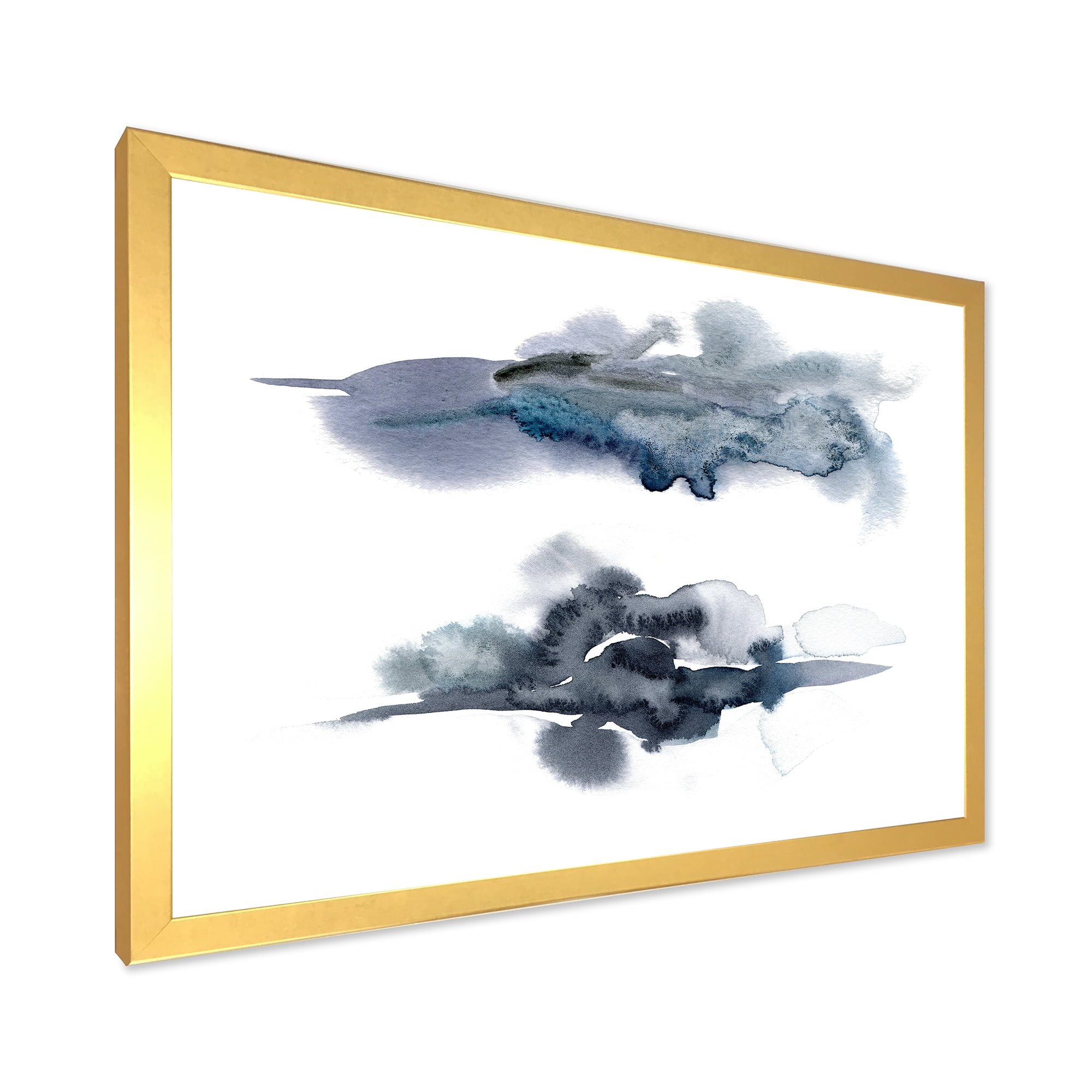 Designart 'Abstract Of Clouds Dark Blue Colored I' Modern Framed Art Print