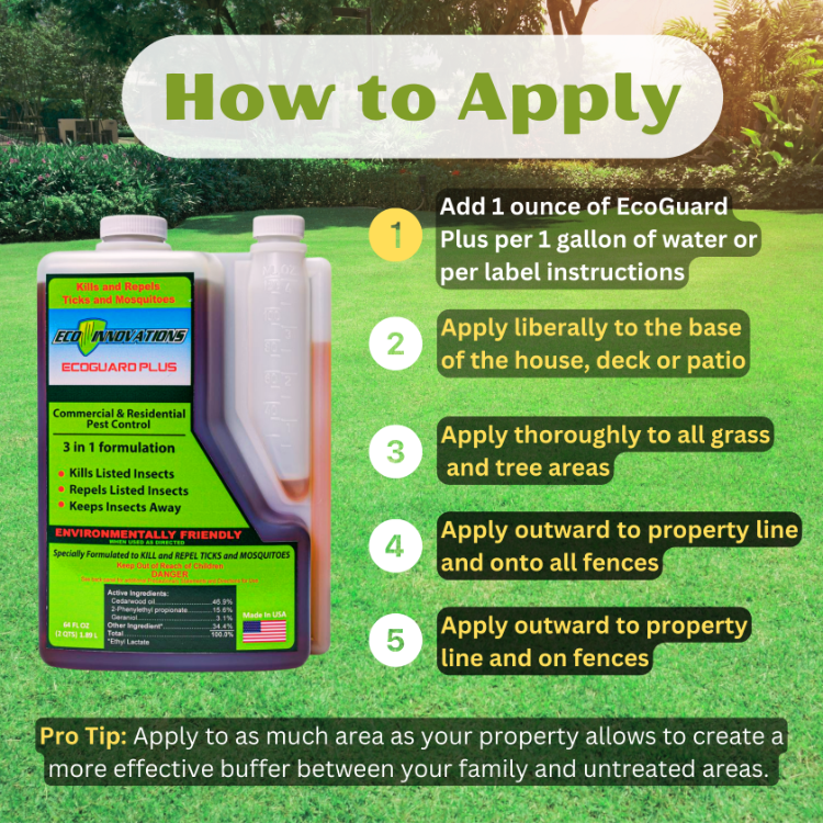 All Natural Tick & Mosquito Control Spray for Lawn and Landscape.  EcoGuard Plus, 16 oz