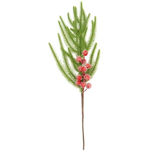 SDNall Décorations de Noël pour la Maison, Cônes de Pin, Cônes de Pin de Noël, Décoration de Noël Aiguille de Pins Découpes de Plantes Vertes Cônes de Pins Rouges Aiguille de Pin Décoration de Plante Verte pour la Maison