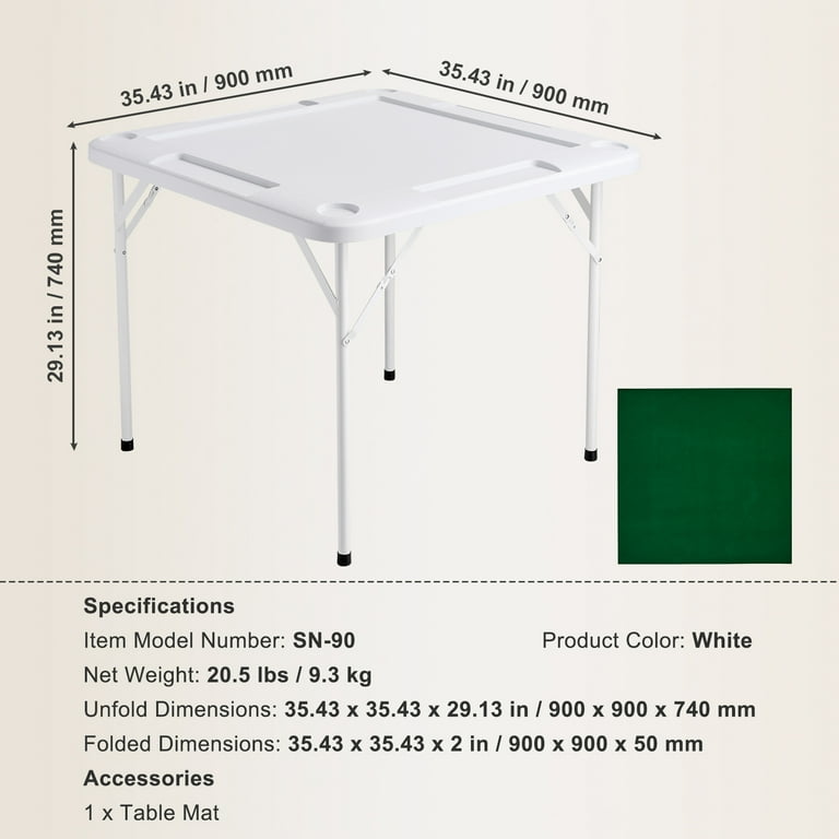 KFFKFF 35.4'' Foldable Multifunctional Square Game Table