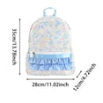 thumbnail image 2 of Leeye Backpack Cute Floral Heavy Custom Ruffle Rib Latice Inch Duty Bookbag Daycare Rose Blue Birthday, 2 of 3