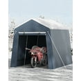 thumbnail image 6 of 7x10Ft Portable Outdoor Storage Shed with Roll-Up Zipper Door and Ventilation, 240G Heavy Duty Waterproof PE Tarpaulin, UV-Resistant Motorcycle Shed, 6 of 8