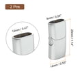 thumbnail image 2 of Uxcell 12mm x 6mm Flat Leather Clasps, 2Pcs Flat Closure End Caps, Stainless Steel Crafts (Silver), 2 of 7