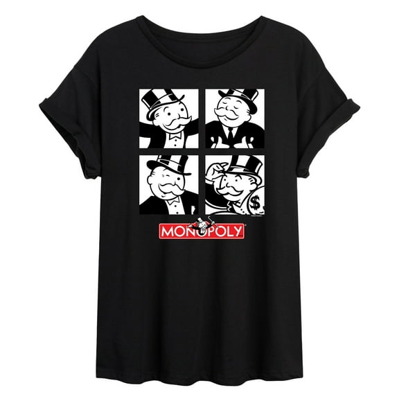 Monopoly - Mr Monopoly Grid - Women's Oversized Graphic T-Shirt