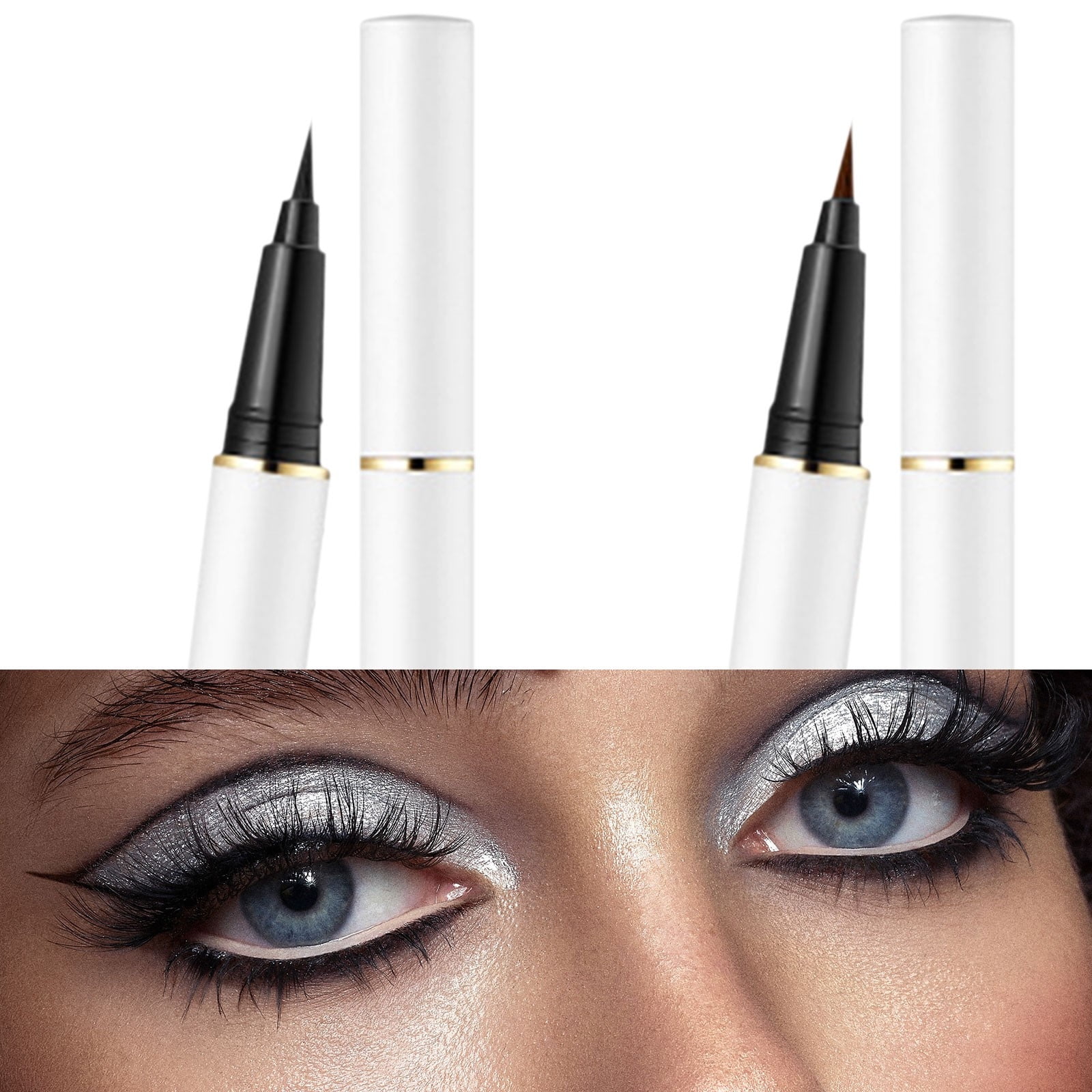 Fifth And Fine Easy Expression Graphic Liners Glitter Mist Spray Makeup Waterline Pencil Ink Liner Highlighter for Inner Eye Womens Make up 2 Faced Makeup Pro Total Tech Estate Cosmetics Cat Eye in A