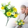 thumbnail image 2 of 1 Bouquets Christmas Cemetery Flowers for Grave Memorial 10 Heads Artificial Flowers Cemetery Day Silk Grave Faux Roses Arrangements for Christmas Headstones Tombstone Decor, 12.99 Inch, F, 2 of 9
