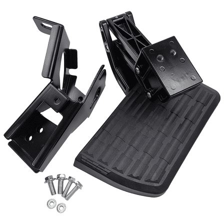 Retractable Rear Bed Step Folding Truck Step Flip Down Tailgate Bumper Step | Fit for Ford Super Duty F-250 F-350 F-450 (w/o Dampener Bracket) 2017 2018 2019 2020 2021 2022 | OE Number 75313-01A