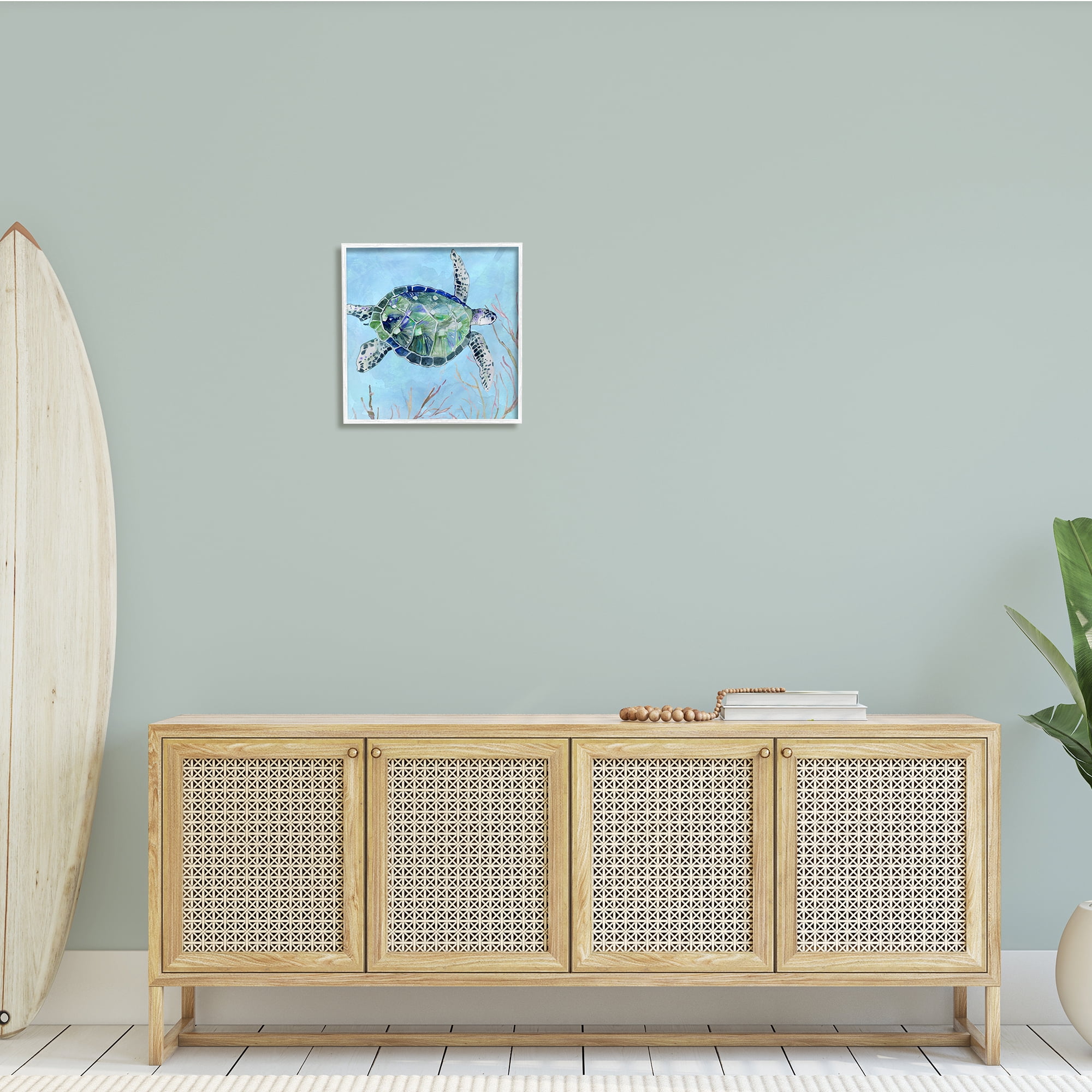 Stupell Industries Speckled Sea Tortoise Deep Sea Aquatic Animal, 17 x 17, Design by Carol Robinson