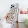 thumbnail image 3 of Case for iPhone 15 Pro, Glitter Case for Women Girls 3D Glitter Sparkle Bling Case Luxury Shiny Crystal Rhinestone Diamond Bumper Clear Gems Cute Wrist Strap Case Cover - Silver, 3 of 6
