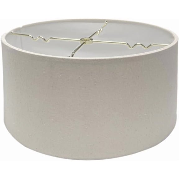 16x16x9 Hardback Shallow Drum Lampshade Light Oatmeal Linen Fabric