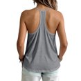thumbnail image 4 of Women's Spaghetti Strap Sleeveless Tank Tops with Built in Bra Racerback Loose Flowy Beach Camis Lightweight Casual Summer Blouses Gray, 4 of 6
