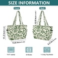 thumbnail image 4 of FORMRS Tote Bag for Women Quilted Large Capacity Travel Work Carry On Shoulder Handbag, Green Floral, 4 of 7