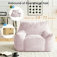 thumbnail image 5 of ZAFLY Oversized Bean Bag Chair for Adults, Faux Fur Large Comfy Chair with Footstool, Big Lazy Floor Sofa for Gaming - Pink, 5 of 8